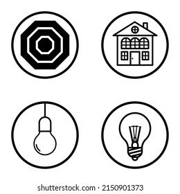 Circles Flat Icon Set Isolated On White Background