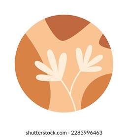 Círculos con icono plano de diseño floral abstracto. Ilustración del vector