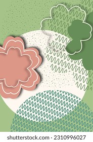 Circles, floral pattern, nature idea. Modern abstract design for decorating covers, brochures, packaging, fabrics, flyers, advertisements. Vector illustration