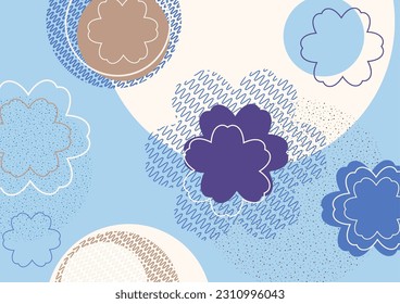 Circles, floral pattern, nature idea. Modern abstract design for decorating covers, brochures, packaging, fabrics, flyers, advertisements. Vector illustration