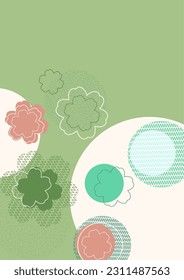 Círculos, patrón floral, idea de la naturaleza. Diseño abstracto moderno para decorar cubiertas, folletos, empaques, telas, folletos y anuncios. Ilustración del vector