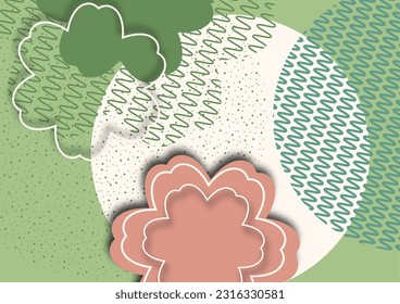 Circles, floral pattern, nature idea. Modern abstract design for decorating covers, brochures, packaging, fabrics, flyers, advertisements. Vector illustration