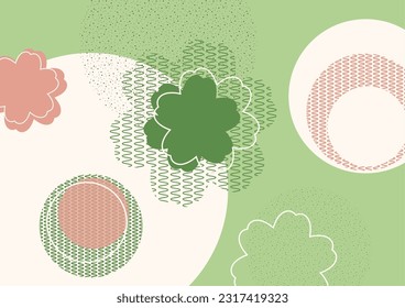 Circles, floral pattern, nature idea. Modern abstract design for decorating covers, brochures, packaging, fabrics, flyers, advertisements. Vector illustration