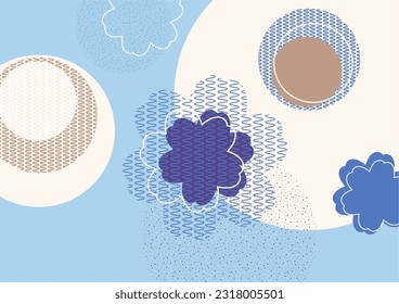 Circles, floral pattern, nature idea. Modern abstract design for decorating covers, brochures, packaging, fabrics, flyers, advertisements. Vector illustration