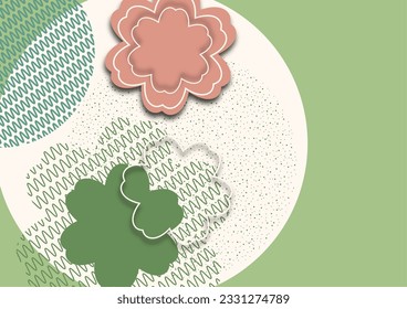Círculos, patrón floral, idea de la naturaleza. Diseño abstracto moderno para decorar cubiertas, folletos, empaques, telas, folletos y anuncios. Ilustración del vector