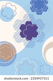 Circles, floral pattern, nature idea. Modern abstract design for decorating covers, brochures, packaging, fabrics, flyers, advertisements. Vector illustration