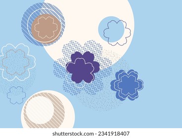 Circles, floral pattern, nature idea. Modern abstract design for decorating covers, brochures, packaging, fabrics, flyers, advertisements. Vector illustration