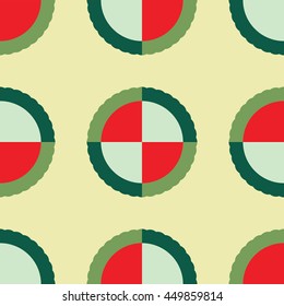 Circles Flowers Seamless Pattern art