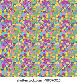 Circles and flowers. Vector abstract pattern background for design greeting cards, invitation, meetings and parties. 