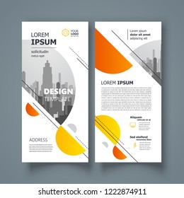 Circles flyer theme set brochure design template yellow color