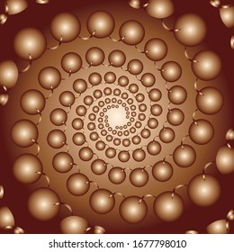 Circles follow in middle. Abstract gradient background.