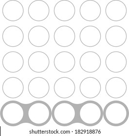Circles, font, modern style, vector, set, line