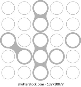 Circles, font, modern style, vector, set, dart