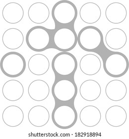 Circles, font, modern style, vector, set, dart