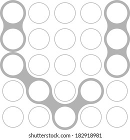 Circles, font, modern style, vector, set, V
