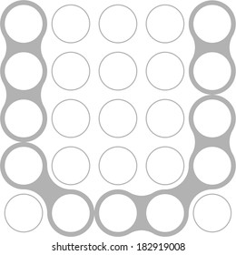 Circles, font, modern style, vector, set, U