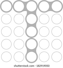 Circles, font, modern style, vector, set, T