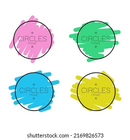 circles frame set Doodle collection