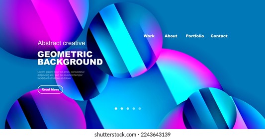 Circles with glossy surface and light and shadow effects abstract background. Template for covers, templates, flyers, placards, brochures, banners