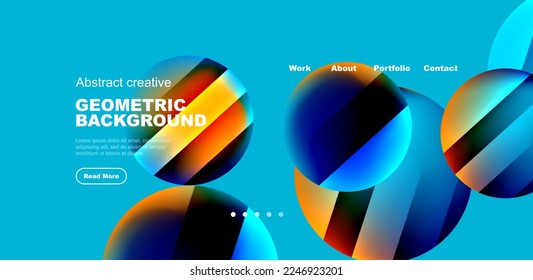 Circles with glossy surface and light and shadow effects abstract background. Template for covers, templates, flyers, placards, brochures, banners