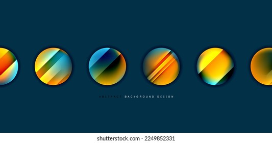 Circles with glossy surface and light and shadow effects abstract background. Template for covers, templates, flyers, placards, brochures, banners