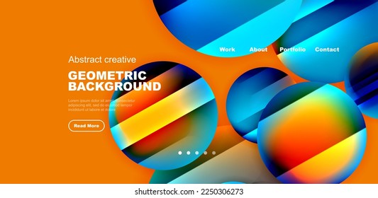 Circles with glossy surface and light and shadow effects abstract background. Template for covers, templates, flyers, placards, brochures, banners