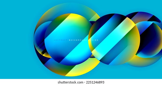 Kreise mit glänzender Oberfläche und Licht- und Schatteneffekten abstrakter Hintergrund. Muster für Cover, Vorlagen, Flyer, Plakate, Broschüren, Banner