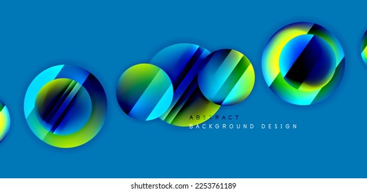 Círculos con superficie brillante y efectos de luz y sombra de fondo abstracto. Plantilla para portadas, plantillas, volantes, carteles, folletos, banners