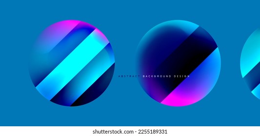 Circles with glossy surface and light and shadow effects abstract background. Template for covers, templates, flyers, placards, brochures, banners