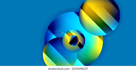 Círculos con superficie brillante y efectos de luz y sombra de fondo abstracto. Plantilla para portadas, plantillas, volantes, carteles, folletos, banners