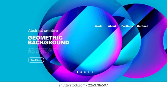Circles with glossy surface and light and shadow effects abstract background. Template for covers, templates, flyers, placards, brochures, banners