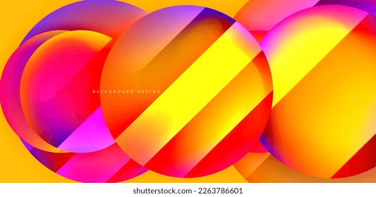 Círculos con superficie brillante y efectos de luz y sombra de fondo abstracto. Plantilla para portadas, plantillas, volantes, carteles, folletos, banners