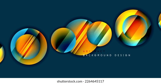 Circles with glossy surface and light and shadow effects abstract background. Template for covers, templates, flyers, placards, brochures, banners