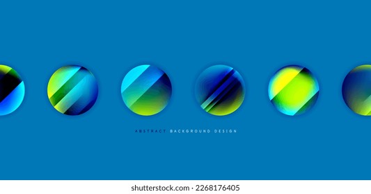 Circles with glossy surface and light and shadow effects abstract background. Template for covers, templates, flyers, placards, brochures, banners