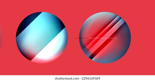 Círculos con superficie brillante y efectos de luz y sombra de fondo abstracto. Plantilla para portadas, plantillas, volantes, carteles, folletos, banners
