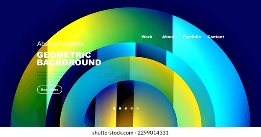 Circles with glossy surface and light and shadow effects abstract background. Template for covers, templates, flyers, placards, brochures, banners