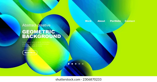 Circles with glossy surface and light and shadow effects abstract background. Template for covers, templates, flyers, placards, brochures, banners