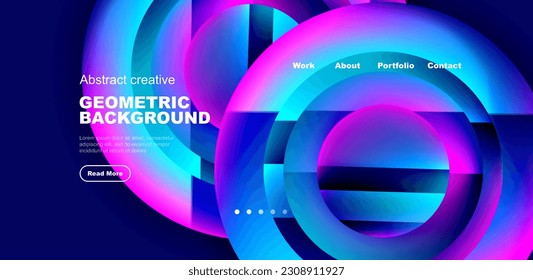 Circles with glossy surface and light and shadow effects abstract background. Template for covers, templates, flyers, placards, brochures, banners