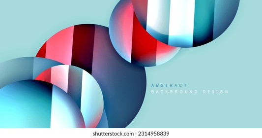 Círculos con superficie brillante y efectos de luz y sombra de fondo abstracto. Plantilla para portadas, plantillas, volantes, carteles, folletos, banners
