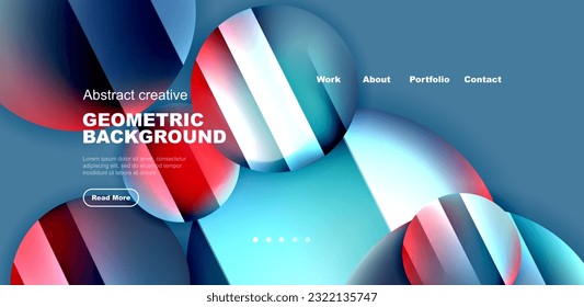 Circles with glossy surface and light and shadow effects abstract background. Template for covers, templates, flyers, placards, brochures, banners