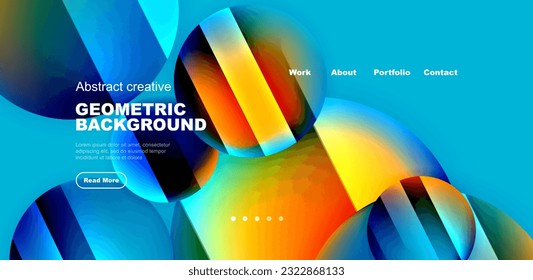 Circles with glossy surface and light and shadow effects abstract background. Template for covers, templates, flyers, placards, brochures, banners