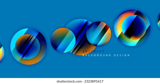 Circles with glossy surface and light and shadow effects abstract background. Template for covers, templates, flyers, placards, brochures, banners
