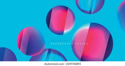 Círculos con superficie brillante y efectos de luz y sombra de fondo abstracto. Plantilla para portadas, plantillas, volantes, carteles, folletos, banners