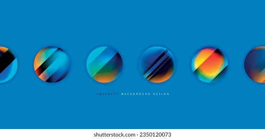 Circles with glossy surface and light and shadow effects abstract background. Template for covers, templates, flyers, placards, brochures, banners
