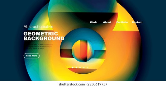 Circles with glossy surface and light and shadow effects abstract background. Template for covers, templates, flyers, placards, brochures, banners