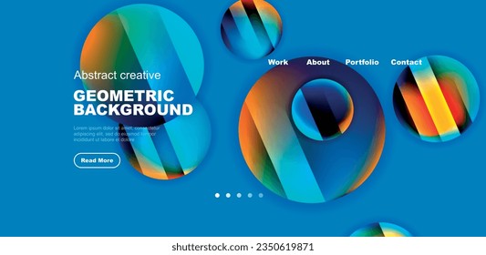 Circles with glossy surface and light and shadow effects abstract background. Template for covers, templates, flyers, placards, brochures, banners