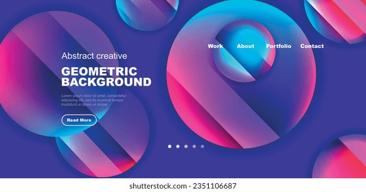 Circles with glossy surface and light and shadow effects abstract background. Template for covers, templates, flyers, placards, brochures, banners