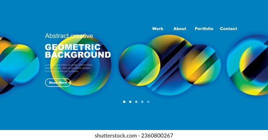 Circles with glossy surface and light and shadow effects abstract background. Template for covers, templates, flyers, placards, brochures, banners