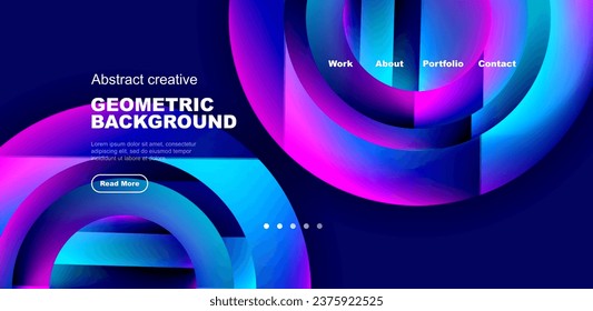 Circles with glossy surface and light and shadow effects abstract background. Template for covers, templates, flyers, placards, brochures, banners
