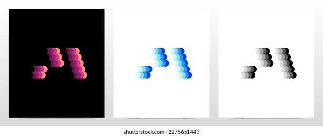 Circles Gradient Letter Alphabet Logo Design M